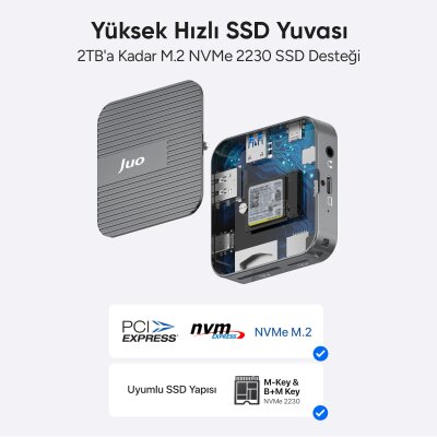Juo MagSafe Uyumlu Type-C Hub 2230 NVMe SSD Kutusu 4K ProRes Kayıt 4K 60Hz HDMI PD 100W PD SD/microSD Kart Okuyucu AUX 10Gbps USB 3.2 Çoklayıcı Dönüştürücü - 6