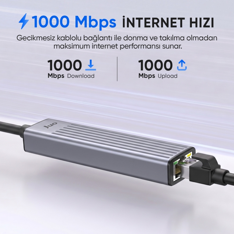 Juo Type-C 4 Portlu 1x USB-A 1x Type-C RJ45 Gigabit Ethernet 100W PD Şarj Girişi Çoklayıcı Dönüştürücü Hub - 4