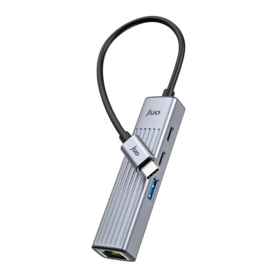 Juo Type-C 4 Portlu 1x USB-A 1x Type-C RJ45 Gigabit Ethernet 100W PD Şarj Girişi Çoklayıcı Dönüştürücü Hub - 6