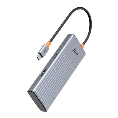 Juo Type-C 7 Portlu 4K 60Hz HDMI SD MicroSD Kart Okuyucu 100W PD Type-C ve 2*USB 3.2 Çoklayıcı Hub Dönüştürücü - 6