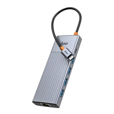 Juo Type-C 9 Portlu Dual 4K 60Hz HDMI MST Gigabit Ethernet Dönüştürücü 100W PD 4*USB 3.2 Çoklayıcı Hub - 7