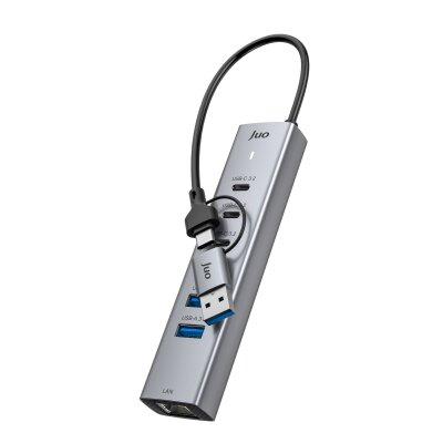 Juo Type-C ve USB-A 7 Portlu 3*USB-A 3*Type-C Gigabit Ethernet Dönüştürücü USB Çoklayıcı Hub - 8