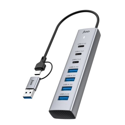 Juo Type-C ve USB-A 7 Portlu 4*USB-A 3*Type-C 5Gbps USB 3.2 Çoklayıcı Hub Dönüştürücü - Juo