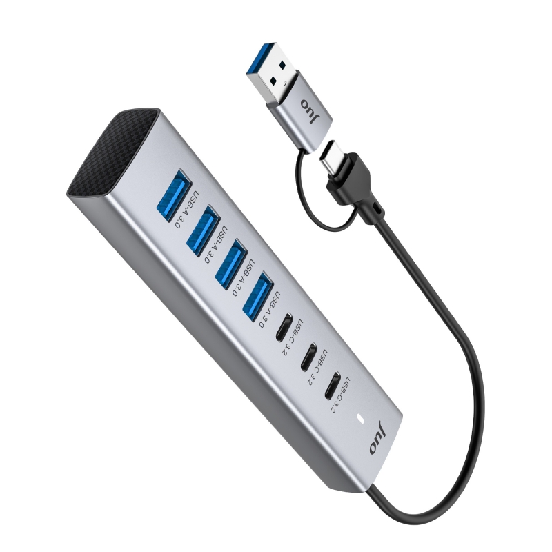 Juo Type-C ve USB-A 7 Portlu 4*USB-A 3*Type-C 5Gbps USB 3.2 Çoklayıcı Hub Dönüştürücü - 5