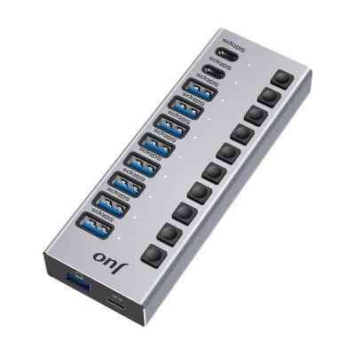 Juo USB-A 10 Portlu Anahtarlı 8*USB-A 2*Type-C 5Gbps USB 3.1 Çoklayıcı Dönüştürücü Hub - 6