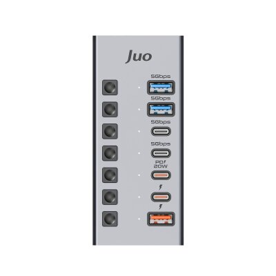 Juo USB-A 7 Portlu Anahtarlı 3*USB-A 4*Type-C 5Gbps PD Hızlı Şarj Destekli USB 3.1 Çoklayıcı Dönüştürücü Hub - 7