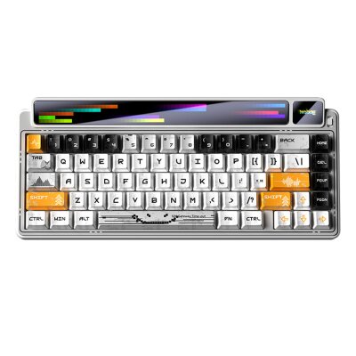 Leobog AMG65 Mekanik Klavye LED Matrix Ekranlı Jasper Switch RGB Hot-Swap Oyuncu Klavyesi Turuncu - Leobog