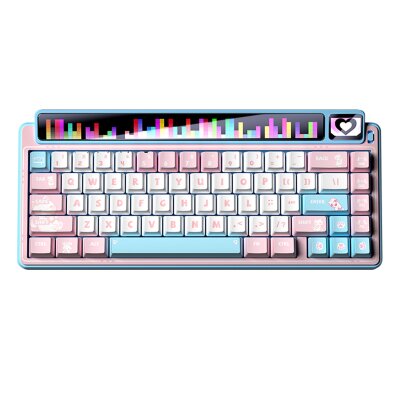 Leobog AMG65 Mekanik Klavye LED Matrix Ekranlı Silent Cotton Candy Switch RGB Hot-Swap Oyuncu Klavyesi Pembe - Leobog