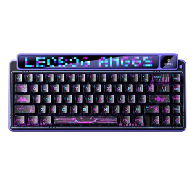Leobog AMG65 Mekanik Klavye LED Matrix Ekranlı Silent Cotton Candy Switch RGB Hot-Swap Oyuncu Klavyesi Siyah - Leobog