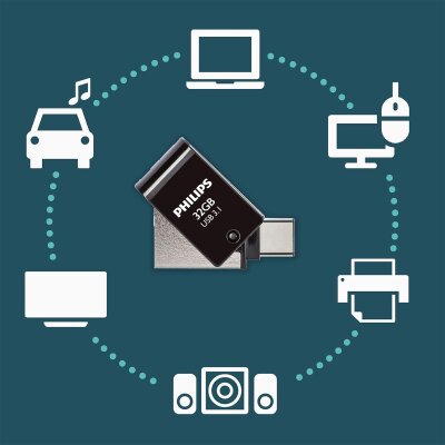 Philips 32GB OTG Dual Drive Type-C ve USB Flash Bellek - 2
