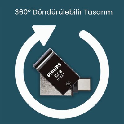 Philips 32GB OTG Dual Drive Type-C ve USB Flash Bellek - 5