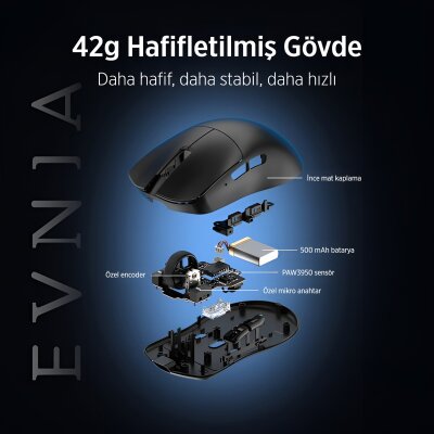 Philips Evnia SPK9718B Lightweight PAW3950 Sensör 36000 DPI 3 Modlu Gaming Oyuncu Mouse Beyaz - 4