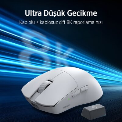 Philips Evnia SPK9718B Lightweight PAW3950 Sensör 36000 DPI 3 Modlu Gaming Oyuncu Mouse Siyah - 6