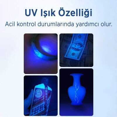 Philips SFL1121 100 Lümen 10 Modlu Çok Amaçlı UV Işıklı ve Acil Durum Mini Anahtarlık Kamp El Feneri - 5