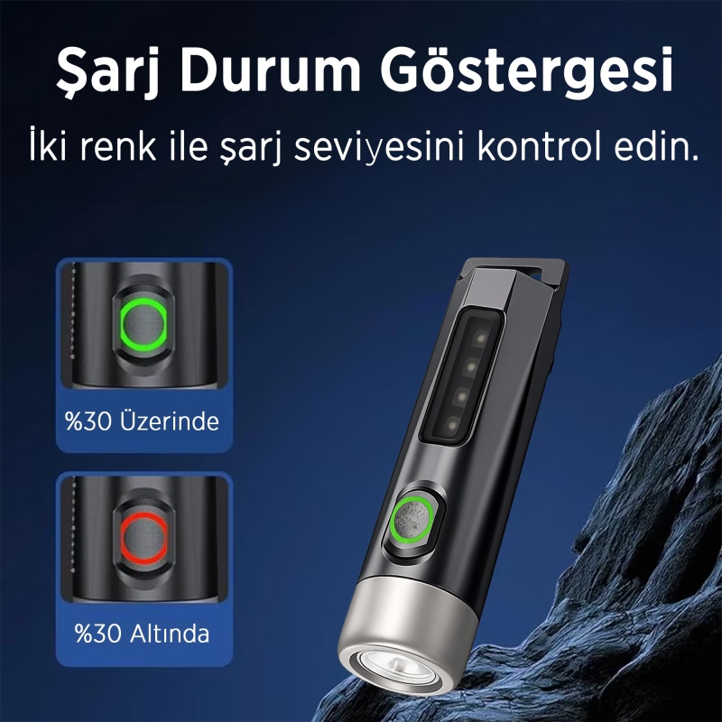 Philips SFL1121 100 Lümen 10 Modlu Çok Amaçlı UV Işıklı ve Acil Durum Mini Anahtarlık Kamp El Feneri - 6