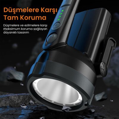 Philips SFL3101 800 Lümen IP54 Su Geçirmez 3000mAh Şarj Edilebilir LED El Feneri - 9