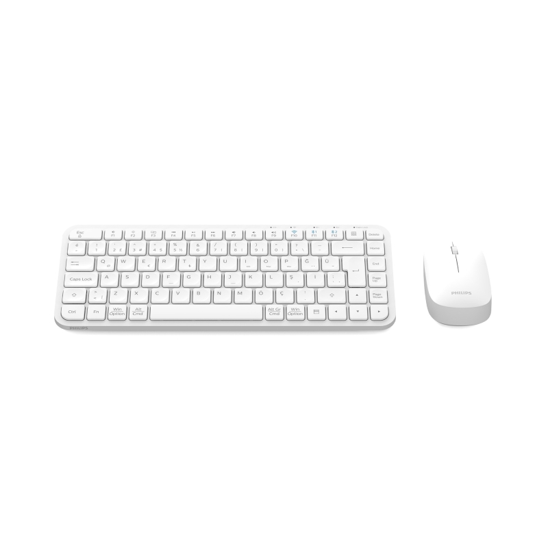 Philips SPT6338BT Bluetooth ve 2.4GHz Kablosuz Türkçe Q Klavye Mouse Seti Beyaz - 2