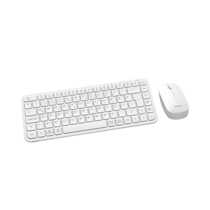 Philips SPT6338BT Bluetooth ve 2.4GHz Kablosuz Türkçe Q Klavye Mouse Seti Beyaz - 3
