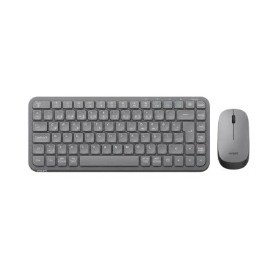Philips SPT6338BT Bluetooth ve 2.4GHz Kablosuz Türkçe Q Klavye Mouse Seti Gri - Philips