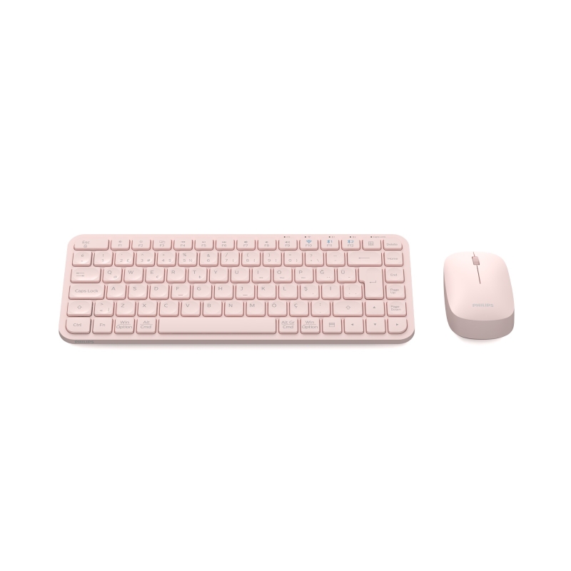 Philips SPT6338BT Bluetooth ve 2.4GHz Kablosuz Türkçe Q Klavye Mouse Seti Pembe - 2