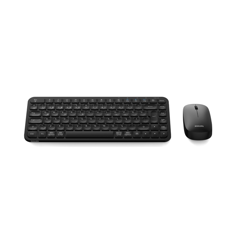 Philips SPT6338BT Bluetooth ve 2.4GHz Kablosuz Türkçe Q Klavye Mouse Seti Siyah - 2