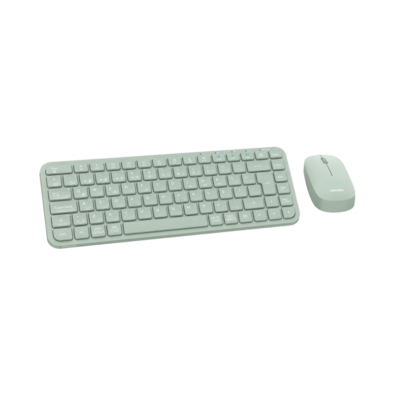 Philips SPT6338BT Bluetooth ve 2.4GHz Kablosuz Türkçe Q Klavye Mouse Seti Yeşil - 3