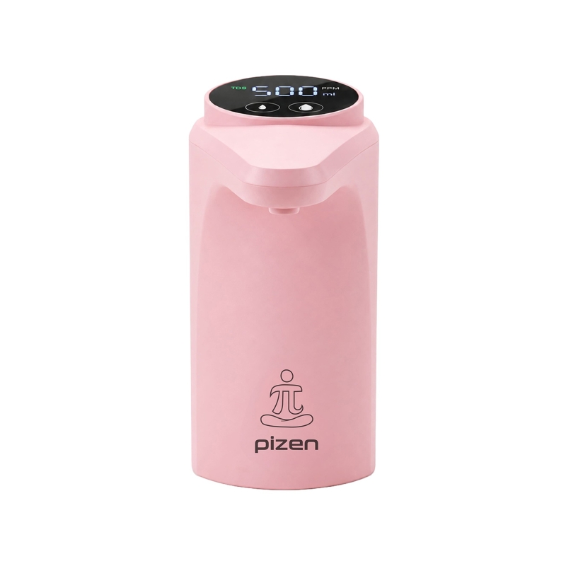 Pizen Flow Şarjlı Otomatik Damacana Su Pompası TDS Ölçer 250ml 500ml 1L 2L Ölçü Özellikli Pembe - 1