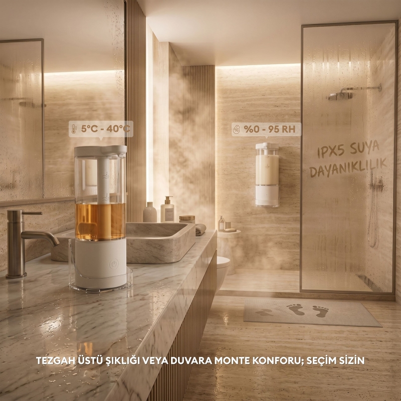 Pizen Pure Şarjlı Otomatik Sensörlü Sıvı Sabunluk Temassız 2 Kademeli Akış IPX5 Suya Dayanıklı - 3