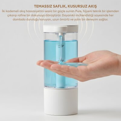 Pizen Pure Şarjlı Otomatik Sensörlü Sıvı Sabunluk Temassız 2 Kademeli Akış IPX5 Suya Dayanıklı - 5