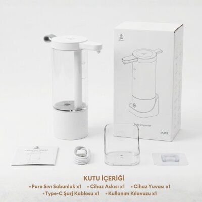 Pizen Pure Şarjlı Otomatik Sensörlü Sıvı Sabunluk Temassız 2 Kademeli Akış IPX5 Suya Dayanıklı - 8
