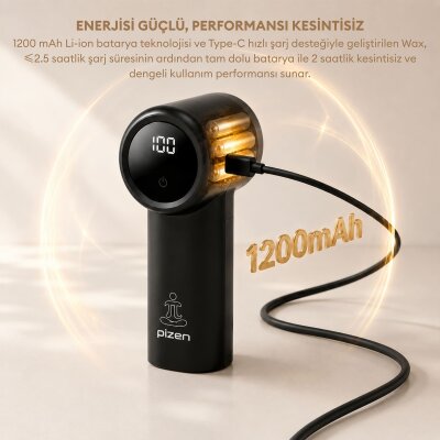 Pizen Wax Şarjlı Taşınabilir Tüy ve Tiftik Temizleyici 3 Kademeli Dijital Göstergeli 2 Yedek Bıçaklı Siyah - 3