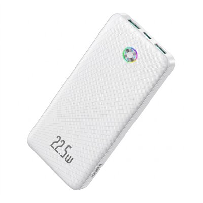 Rocoren 10000mAh 22.5W Powerbank PD Hızlı Şarj, 3 Çıkışlı USB-C + Çift USB-A Tablet ve Telefonlarla Uyumlu Taşınabilir Şarj Cihazı Beyaz - Rocoren