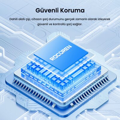 Rocoren 10000mAh 22.5W Powerbank PD Hızlı Şarj, 3 Çıkışlı USB-C + Çift USB-A Tablet ve Telefonlarla Uyumlu Taşınabilir Şarj Cihazı Beyaz - 3