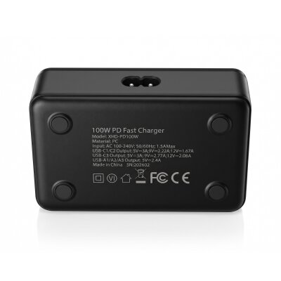 Rocoren 100W GaN 6 Portlu 3*Type-C 3*USB-A Masaüstü Hızlı Şarj İstasyonu Telefon, Tablet Uyumlu Çoklu Cihaz Şarj Aleti - 9