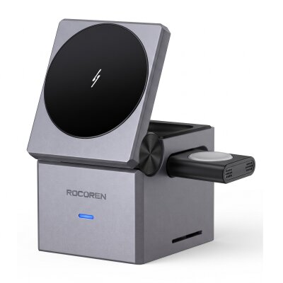 Rocoren 15W Katlanabilir iPhone Airpods Apple Watch MagSafe Uyumlu Kablosuz Şarj Cihazı Stand - 12