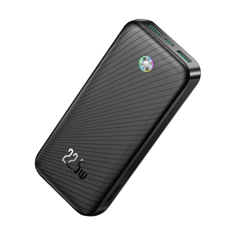 Rocoren 20000mAh 22.5W Powerbank PD Hızlı Şarj, 3 Çıkışlı USB-C + Çift USB-A Tablet ve Telefonlarla Uyumlu Taşınabilir Şarj Cihazı Siyah - 1