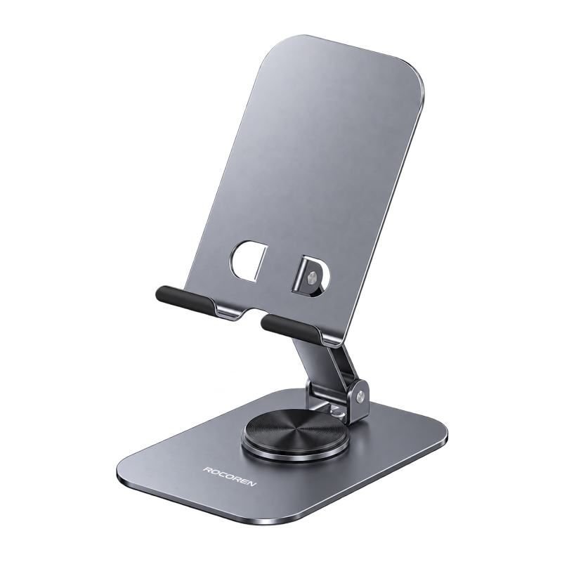 Rocoren 360° Dönen Katlanabilir Yükseklik ve Eğim Ayarlı Metal Masaüstü Telefon ve Tablet Standı - 1