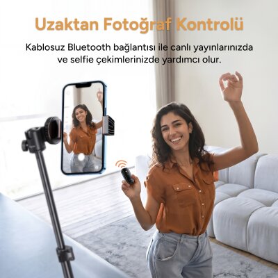 Rocoren 3'ü 1 Arada Bluetooth 5.4 Ses Alıcı ve Verici Adaptör Yaka Klipsli Micro SD Kart Girişli 3.5mm AUX Araç Kiti ve Kamera Kumandası - 2