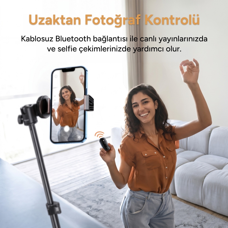 Rocoren 3'ü 1 Arada Bluetooth 5.4 Ses Alıcı ve Verici Adaptör Yaka Klipsli Micro SD Kart Girişli 3.5mm AUX Araç Kiti ve Kamera Kumandası - 2