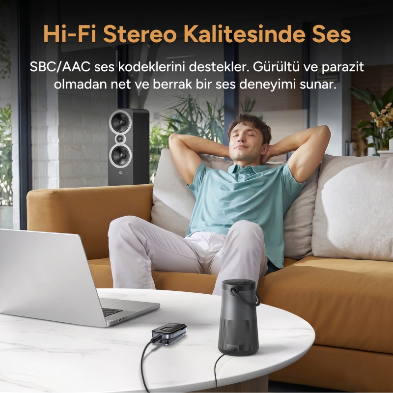 Rocoren 3'ü 1 Arada Bluetooth 5.4 Ses Alıcı ve Verici Adaptör Yaka Klipsli Micro SD Kart Girişli 3.5mm AUX Araç Kiti ve Kamera Kumandası - 4