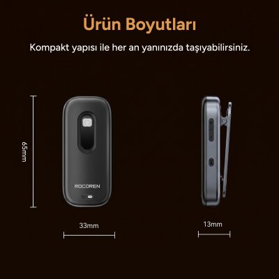 Rocoren 3'ü 1 Arada Bluetooth 5.4 Ses Alıcı ve Verici Adaptör Yaka Klipsli Micro SD Kart Girişli 3.5mm AUX Araç Kiti ve Kamera Kumandası - 11
