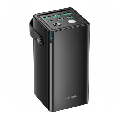 Rocoren 50000mAh 67.5W Powerbank PD Hızlı Şarj, 6 Çıkışlı 3 USB-C + 3 USB-A Taşıma Askılı Tablet Ve Telefon Şarj Cihazı - Rocoren