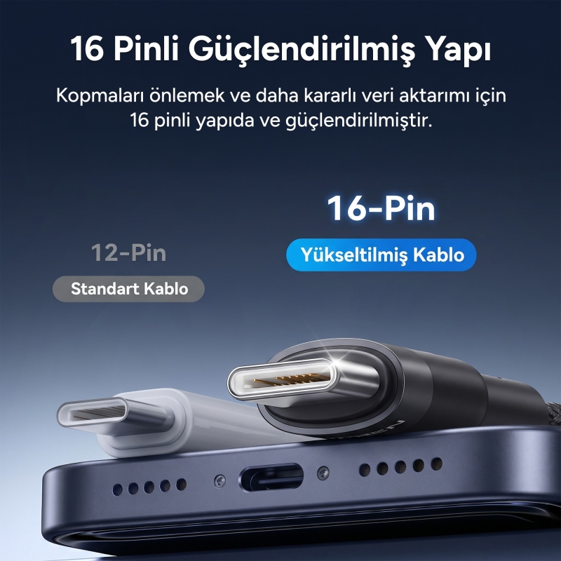 Rocoren 60W Type-C to Type-C PD Hızlı Şarj ve Veri Aktarım Kablosu Örgülü Data Kablosu 2 Metre Siyah - 2