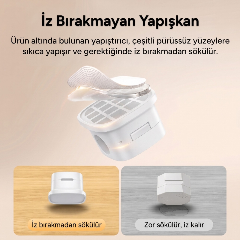 Rocoren 6'lı Manyetik Kablo Düzenleyici ve Tutucu Klips Seti Kendinden Yapışkanlı Masaüstü ve Araç İçi Kablo Sabitleyici Beyaz - 6