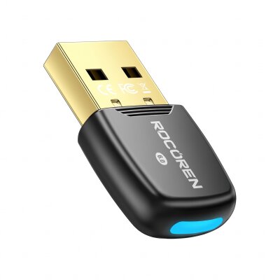 Rocoren Bluetooth 6.0 USB Tak Çalıştır Mini Dongle Adaptör Masaüstü PC ve Laptop İçin Kablosuz Alıcı - Rocoren