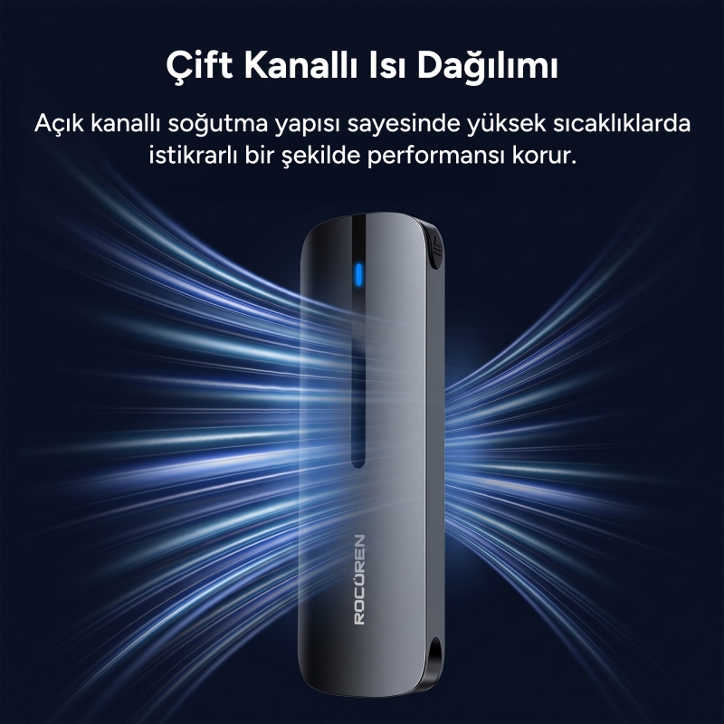 Rocoren M.2 NVMe Disk Kutusu Type-C USB 3.2 Gen2 10Gbps Alüminyum 4TB Destekli Harici SSD Disk Kutusu - 5