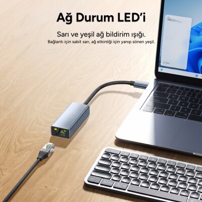Rocoren USB-A 1000Mbps Gigabit Ethernet RJ45 LAN Ağ Dönüştürücü Sürücüsüz Tak-Çalıştır Adaptör - 7