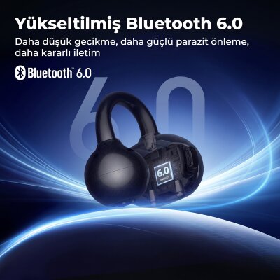 Soundpeats POP Clip2 Open-Ear Earbuds Hi-Res LDAC ENC TWS Bluetooth 6.0 Kablosuz Kulaklık Siyah - 7