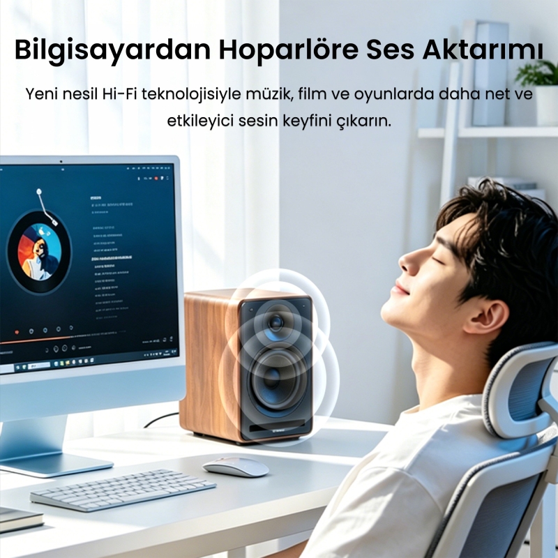 VegGieg 3.5mm Aux To 2 RCA Hi-Fi Ses Kablosu 3 Metre - 3