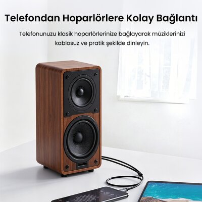 VegGieg 3.5mm Aux To 2 RCA Hi-Fi Ses Kablosu 3 Metre - 4